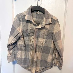 Baby Gap grey and white flannel shirt